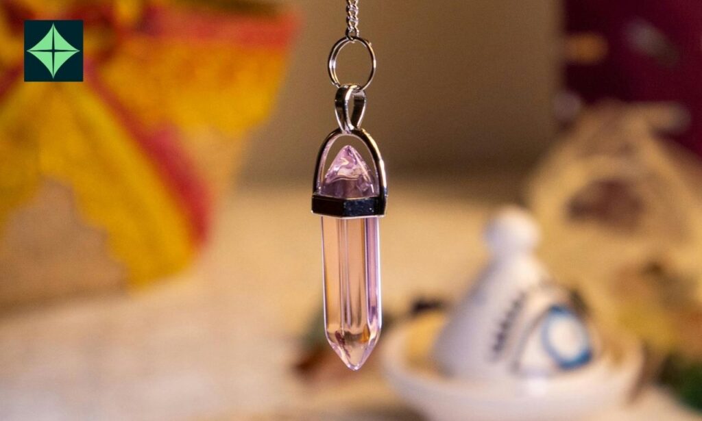 hanging amethyst crystal necklace